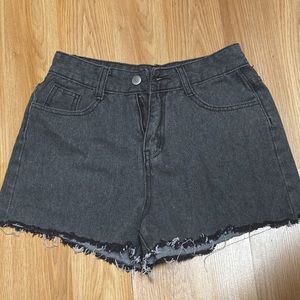 Grey denim shorts